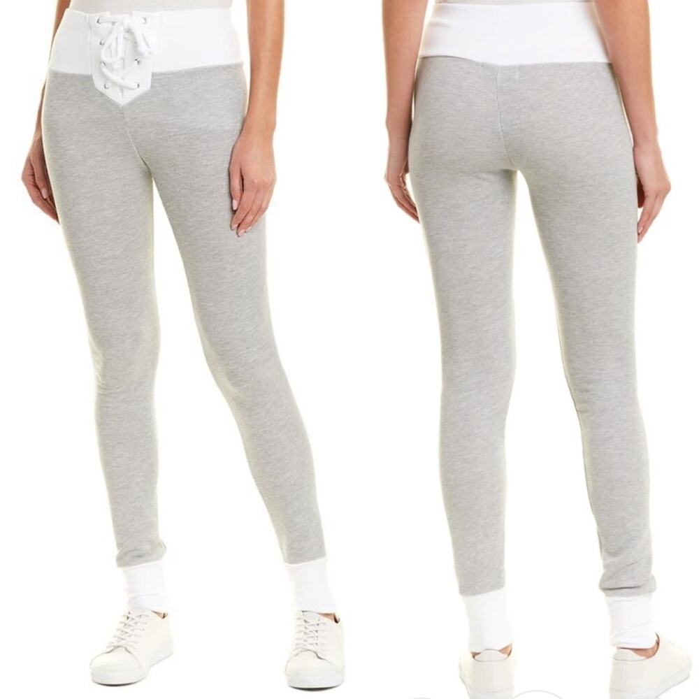 WILDFOX Contrast Fifi Grey And White Lace Up Corset Joggers Sz. XS